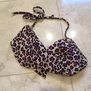 Purple cheetah bikini top
